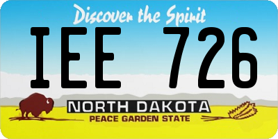 ND license plate IEE726