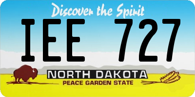 ND license plate IEE727