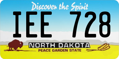 ND license plate IEE728