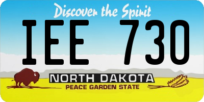 ND license plate IEE730