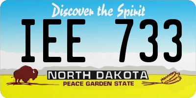 ND license plate IEE733