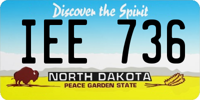ND license plate IEE736