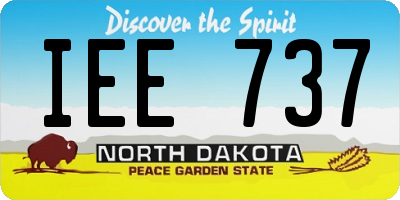 ND license plate IEE737