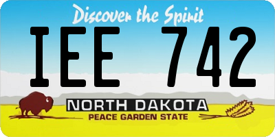 ND license plate IEE742