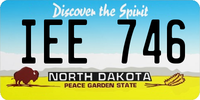 ND license plate IEE746