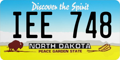 ND license plate IEE748
