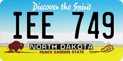 ND license plate IEE749