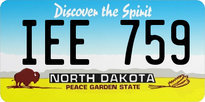 ND license plate IEE759