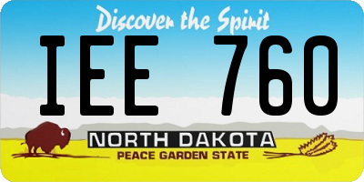 ND license plate IEE760