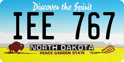 ND license plate IEE767