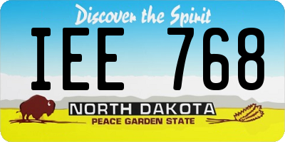 ND license plate IEE768