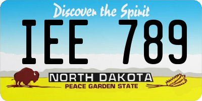 ND license plate IEE789