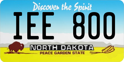 ND license plate IEE800