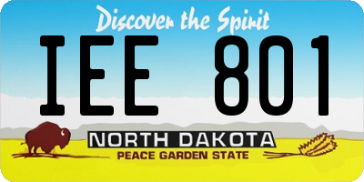ND license plate IEE801
