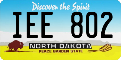 ND license plate IEE802