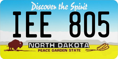 ND license plate IEE805