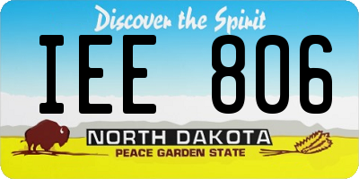 ND license plate IEE806