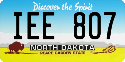 ND license plate IEE807