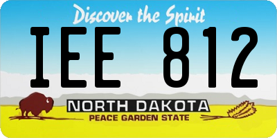 ND license plate IEE812