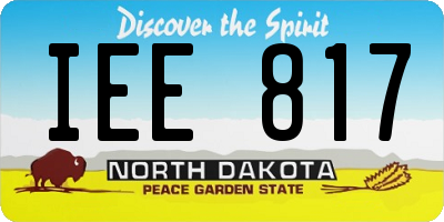 ND license plate IEE817