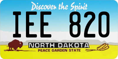 ND license plate IEE820
