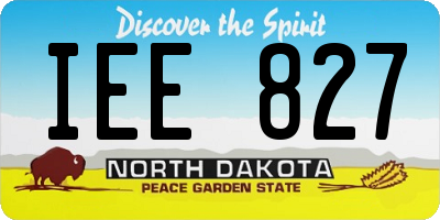 ND license plate IEE827