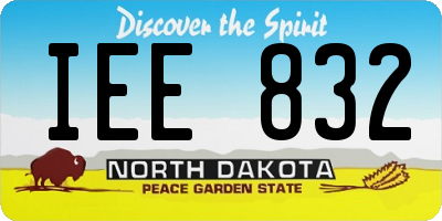 ND license plate IEE832