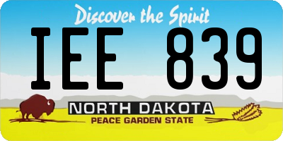 ND license plate IEE839