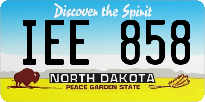 ND license plate IEE858