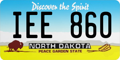 ND license plate IEE860