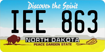 ND license plate IEE863