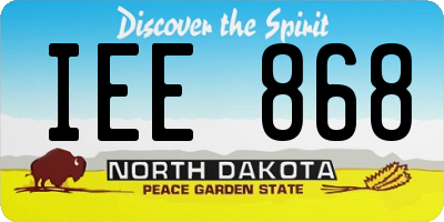 ND license plate IEE868
