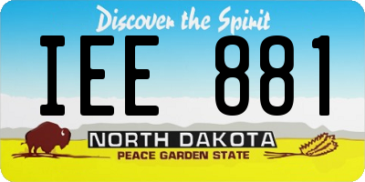 ND license plate IEE881
