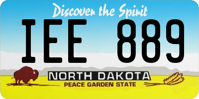 ND license plate IEE889