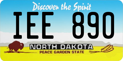 ND license plate IEE890