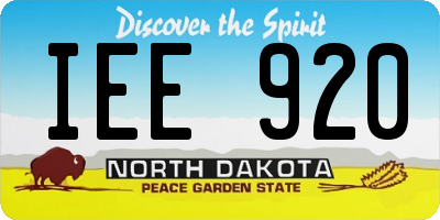 ND license plate IEE920