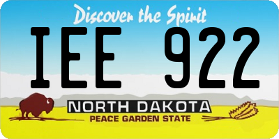 ND license plate IEE922