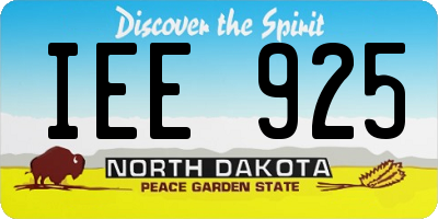 ND license plate IEE925