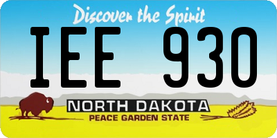 ND license plate IEE930