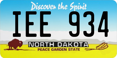 ND license plate IEE934