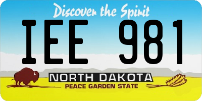 ND license plate IEE981