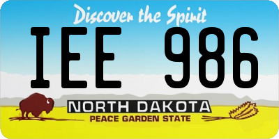 ND license plate IEE986
