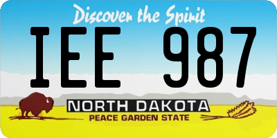 ND license plate IEE987