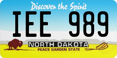 ND license plate IEE989