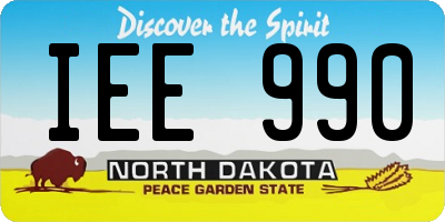 ND license plate IEE990