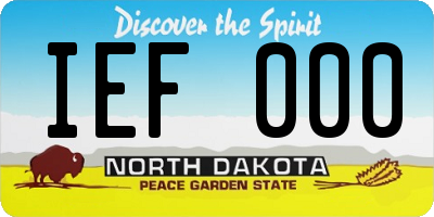 ND license plate IEF000