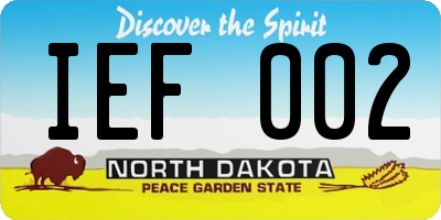 ND license plate IEF002