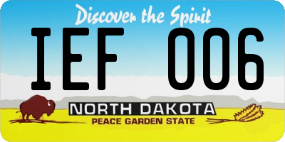 ND license plate IEF006