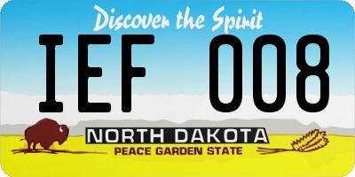 ND license plate IEF008