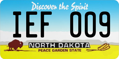 ND license plate IEF009